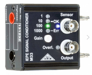 M33 - Conditionneur analogique monovoie pour accéléromètre IEPE - Gains et filtres
